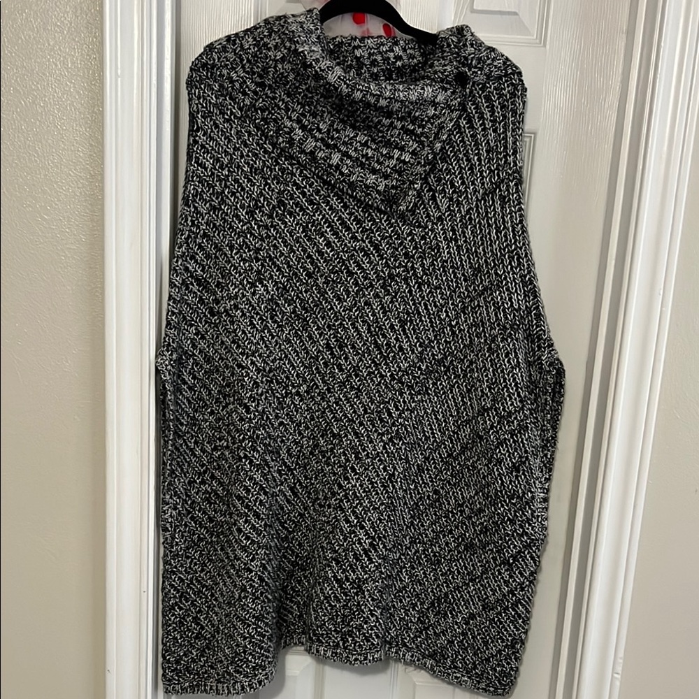 Banana Republic Black and Gray Cowl Neck Sweater
